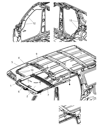 2007 Dodge Nitro Frame-SUNROOF Diagram for 5183170AB