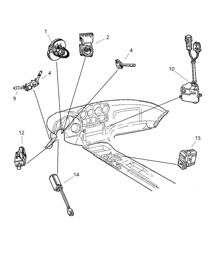 2003 Dodge Viper Switches Instrument Panel - Console Diagram