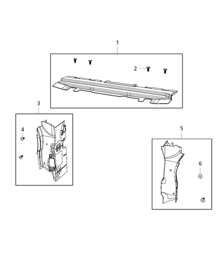 2021 Jeep Gladiator Radiator Seals, Shields, & Baffles Diagram