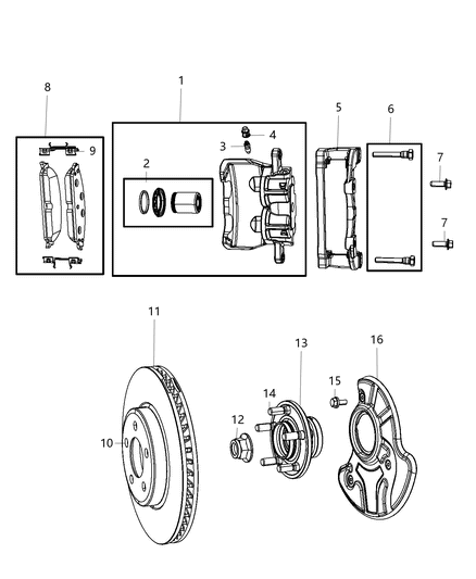 2014 Dodge Charger Pin-Disc Brake Diagram for 68245116AA