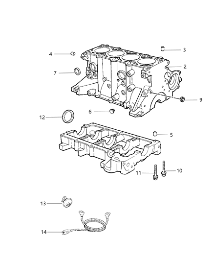 2002 Chrysler PT Cruiser Engine-Long Diagram for R3424822AA