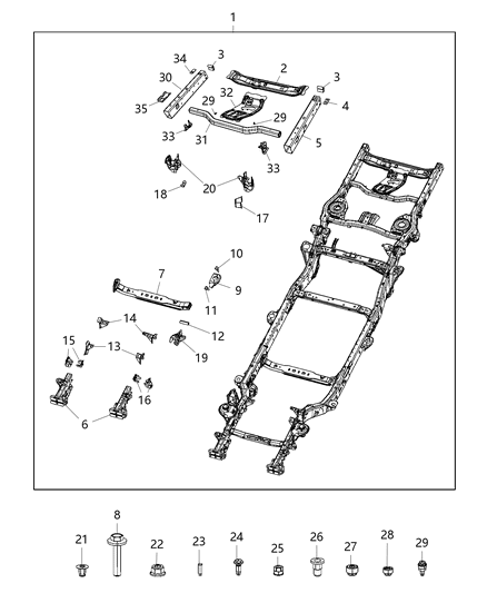 2020 Jeep Gladiator Frame-Chassis Diagram for 68321443AF