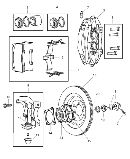 2003 Dodge Viper Brakes, Rear Diagram