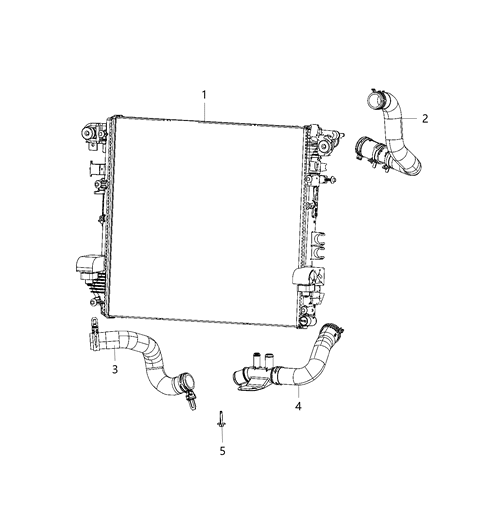 2020 Jeep Wrangler Radiator Hoses And Related Parts Diagram 4