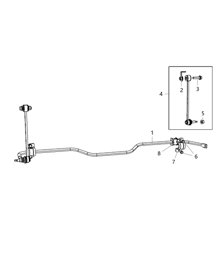 2013 Ram 1500 Stabilizer Bar - Rear Diagram