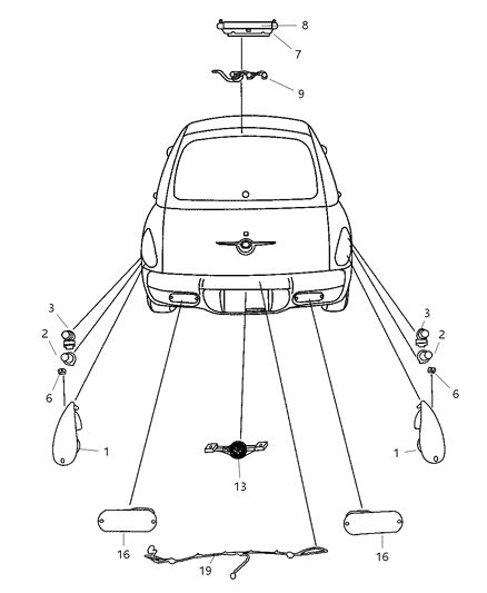 2003 Chrysler PT Cruiser Lamp-Tail Stop Turn Diagram for 5288742AF