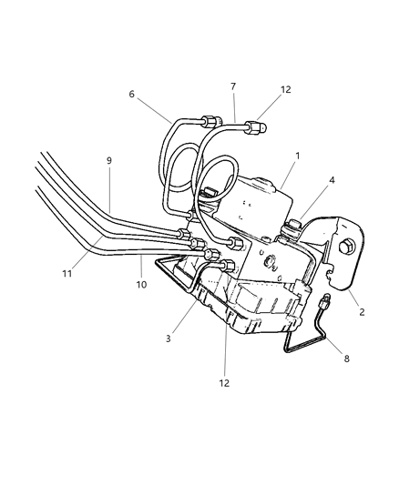 2002 Dodge Neon Anti-Lock Brake System Module Diagram for 5072662AA