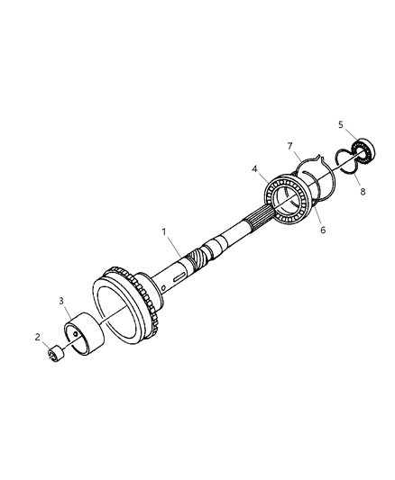 2002 Dodge Ram 2500 Quad & Club Cab Output Shaft Diagram 1