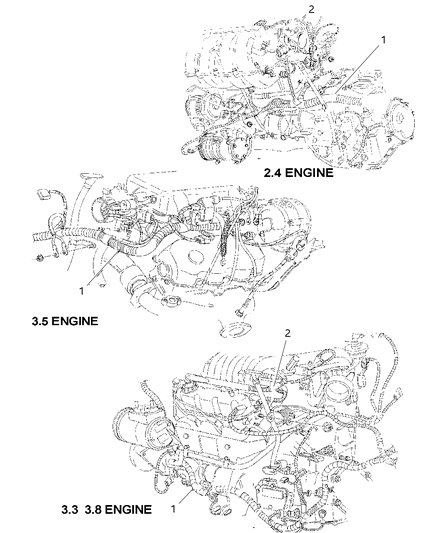 2004 Chrysler Town & Country Wiring - Engine & Related Parts Diagram