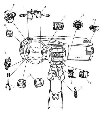 2000 Dodge Neon Clock Spring Diagram for 4671753AA