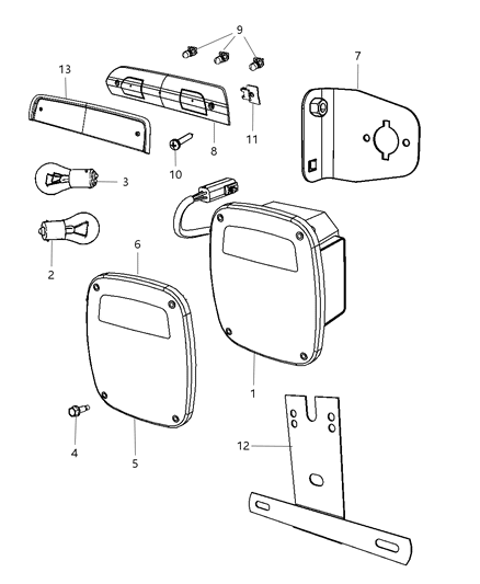 2012 Ram 3500 Plug-CHMSL Diagram for 68035318AA