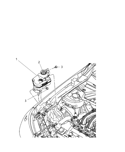 2009 Chrysler Sebring Coolant Recovery Bottle Diagram 3