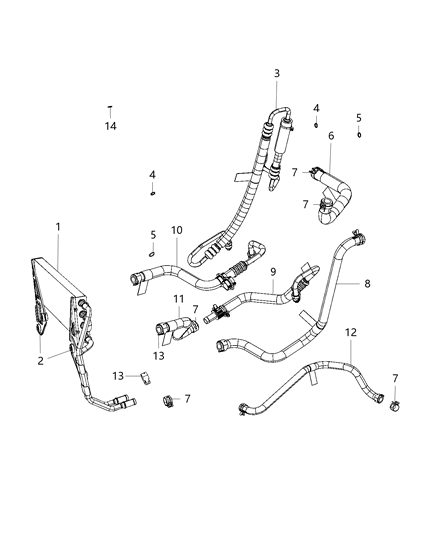 2019 Ram 2500 Hose-Power Steering Return Diagram for 68404484AA