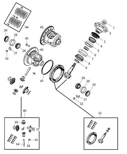 2010 Dodge Dakota Differential Assembly Diagram 1