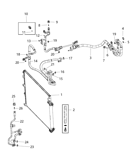 2020 Jeep Cherokee CONDENSER-Air Conditioning Diagram for 68399028AB