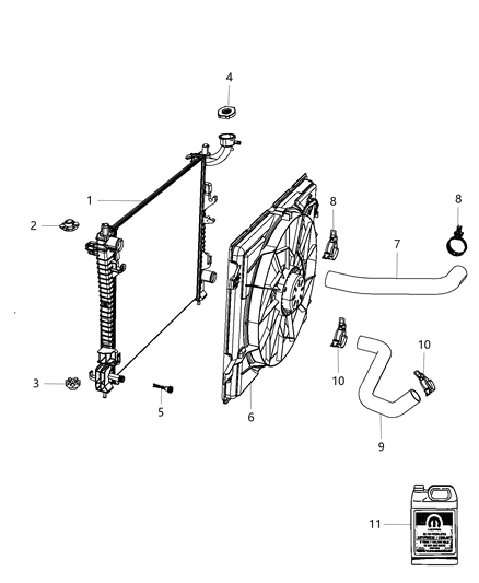 2014 Jeep Grand Cherokee Radiator & Related Parts Diagram 1