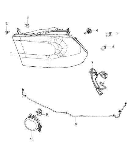 2018 Ram 2500 Park And Turn Headlamp Diagram for 68270497AD