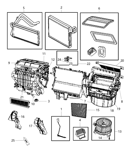 2013 Jeep Compass A/C & Heater Unit Diagram