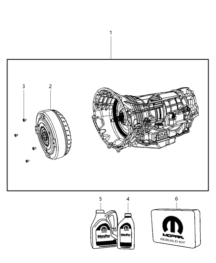 2011 Ram 1500 Trans Kit-With Torque Converter Diagram for R8051224AC