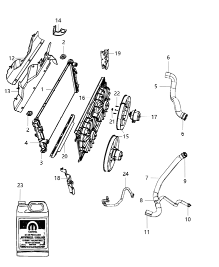 2014 Jeep Patriot Bracket-Cooling Module Diagram for 5115967AB