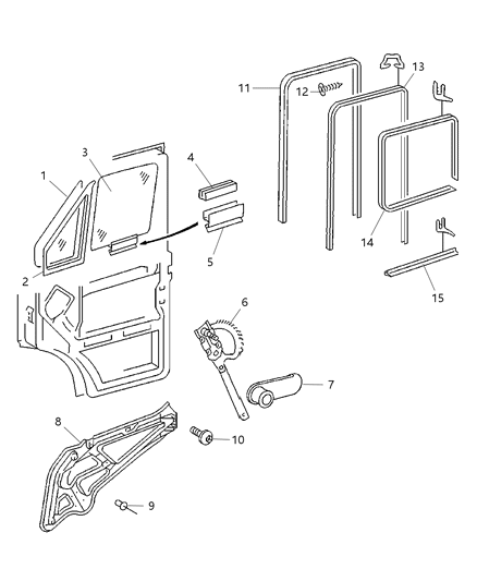 2006 Dodge Sprinter 2500 Handle-Window Regulator Diagram for 1AR23CSSAA