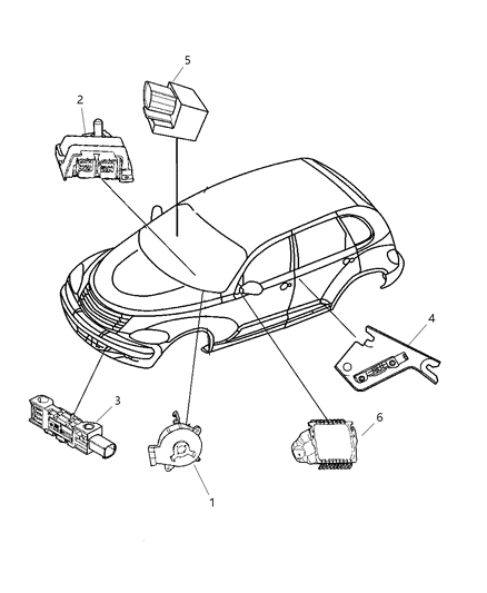 2009 Chrysler PT Cruiser Steering Column Control Module Clock Spring Diagram for 68003217AD