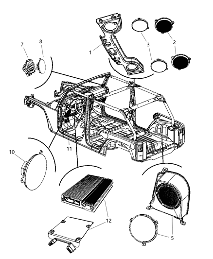 2007 Jeep Wrangler Amplifier-Radio Diagram for 5064140AE