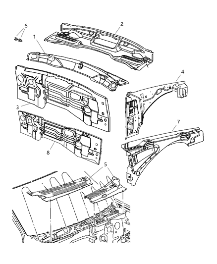 2010 Jeep Grand Cherokee Panel-COWL And PLENUM Diagram for 55394118AH