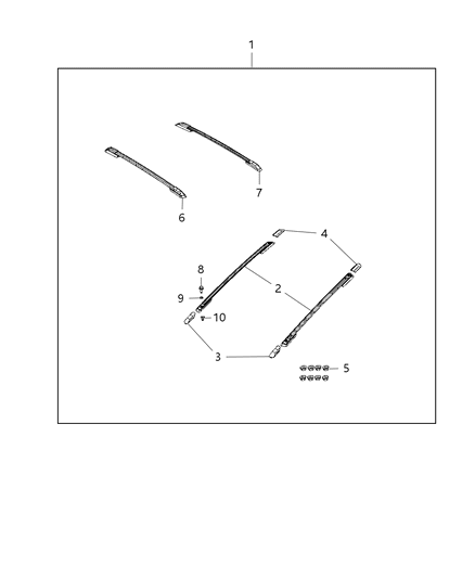 2013 Dodge Journey Rail-LUGG Rack Cross Diagram for 5178271AC