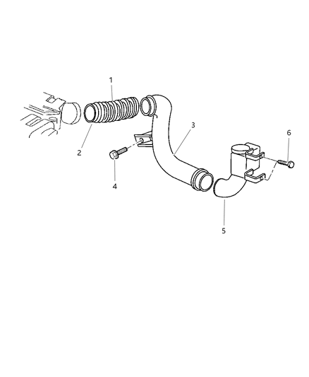 1998 Dodge Ram 2500 Quad & Club Cab Air Intake System Diagram 3