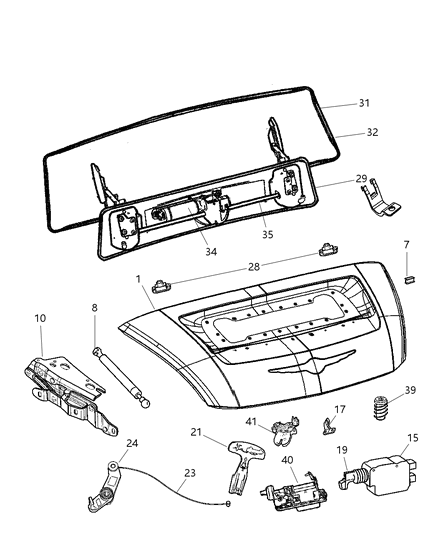 2008 Chrysler Crossfire Decklid Diagram