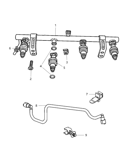 2002 Dodge Neon Stud-Fuel Rail Attach Diagram for 6505873AA