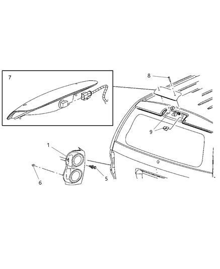 2004 Dodge Durango Lamps - Rear End Diagram