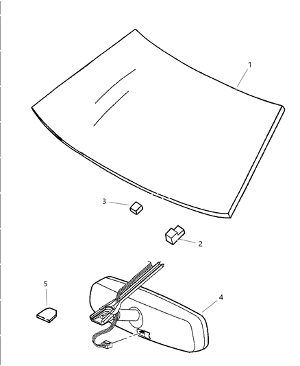 2002 Dodge Intrepid Glass - Windshield & Mirror Diagram