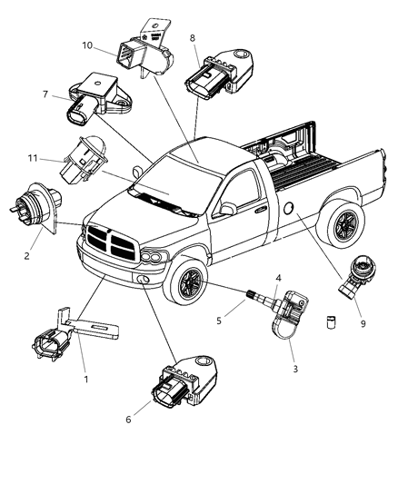 2010 Dodge Ram 1500 Sensors Body Diagram