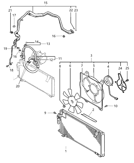 2003 Dodge Stratus Coupe Condenser, Plumbing And Hoses Diagram