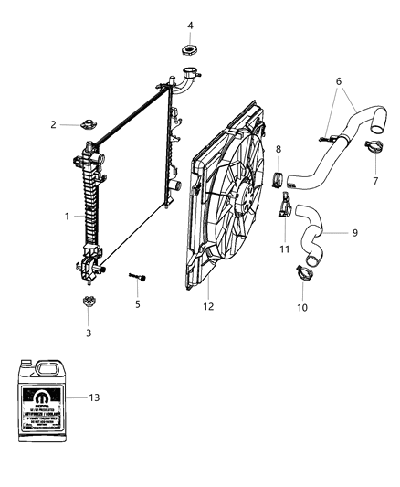 2014 Dodge Durango Radiator & Related Parts Diagram 2