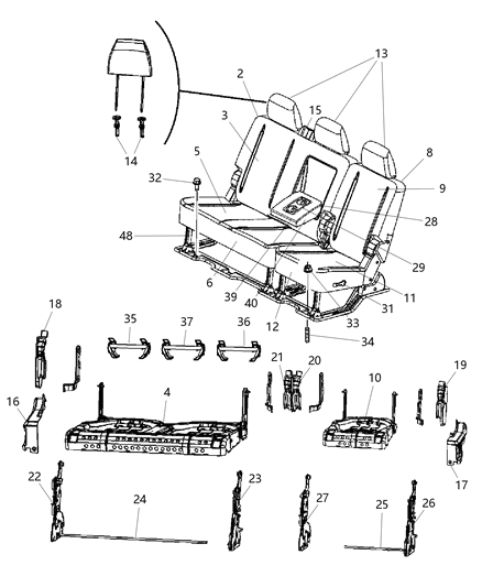 2010 Dodge Ram 3500 Cap-Bezel Screw Diagram for 1RG681K2AA