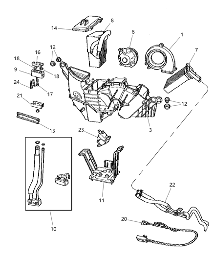 1997 Dodge Grand Caravan GROMMET-Auxiliary A/C And Heater Diagram for 4886013AA