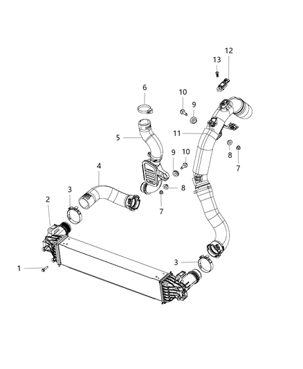 HOSE-CHARGE AIR COOLER Diagram for 68250070AA