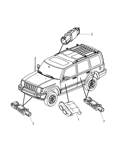 2009 Jeep Commander OCCUPANT Restraint Module Diagram for 4896852AD