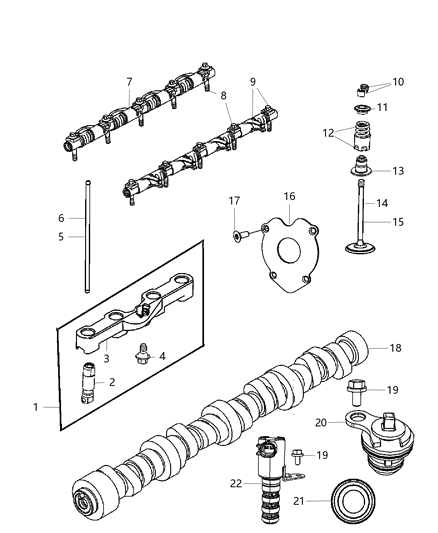 2012 Ram 3500 Cab Chassis Camshaft & Valvetrain Diagram 1