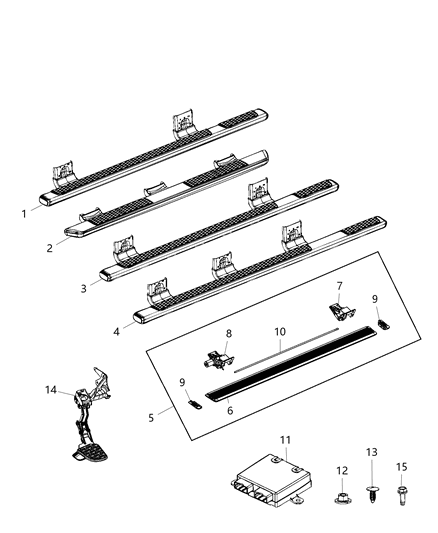 2020 Ram 1500 Power Running Board Diagram for 68461578AA