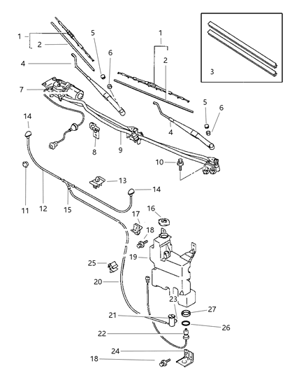 1998 Chrysler Sebring Link W/S WIPER Diagram for MR192930