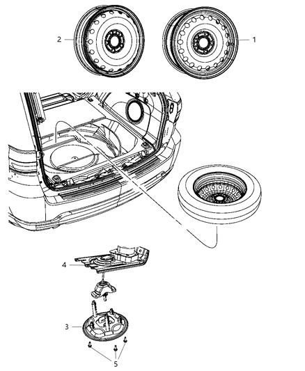 2014 Dodge Durango WINCH-Spare Tire Carrier Diagram for 68145504AB