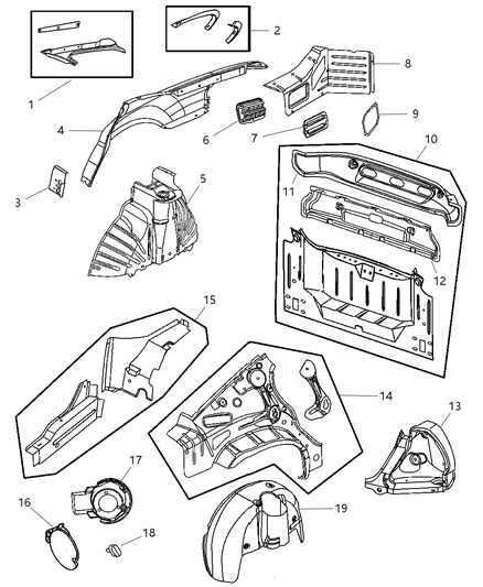 1998 Chrysler Concorde Quarter Panel Diagram 2