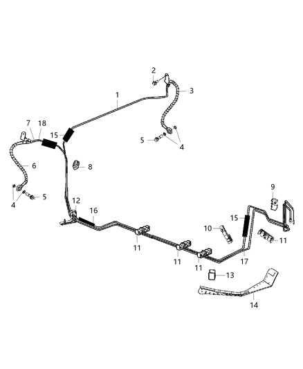 2020 Dodge Challenger Brake Tubes & Hoses, Rear Diagram
