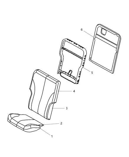 2004 Chrysler Pacifica Rear Seat Cushion Diagram for 1BC381DVAA