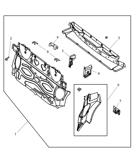 2005 Chrysler Crossfire Panel-Rear Wall Diagram for 50010166AA