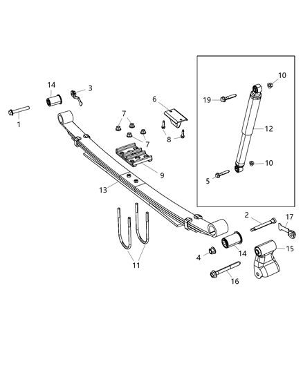 2017 Ram 3500 Pickup Suspension - Rear (Leaf Spring) Diagram